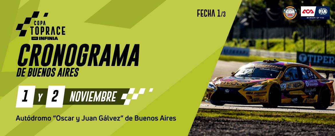 Copa Top Race YPF INFINIA: Cronograma confirmado para Buenos Aires