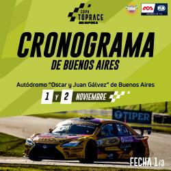 Copa Top Race YPF INFINIA: Cronograma confirmado para Buenos Aires